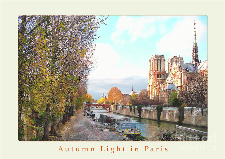 Paris Notre Dame Autumn Poster Beige Photograph by Felipe Adan Lerma