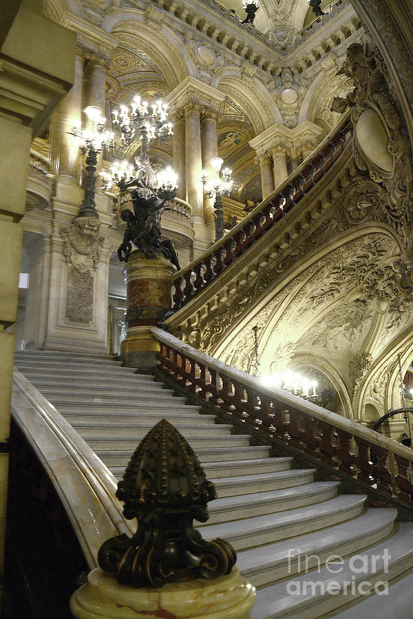 Paris Opera Garnier - Opera House of Paris - Opera Grand Staircase Photograph by Kathy Fornal