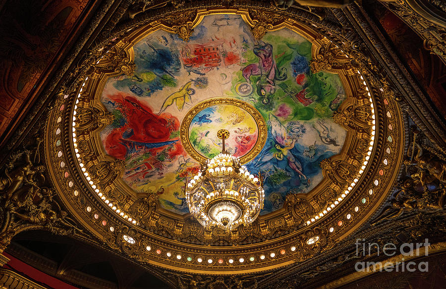 Paris Photograph - Paris Opera House Marc Chagall Ceiling by Mike Reid
