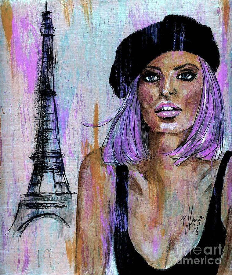 Paris Pink Painting by PJ Lewis