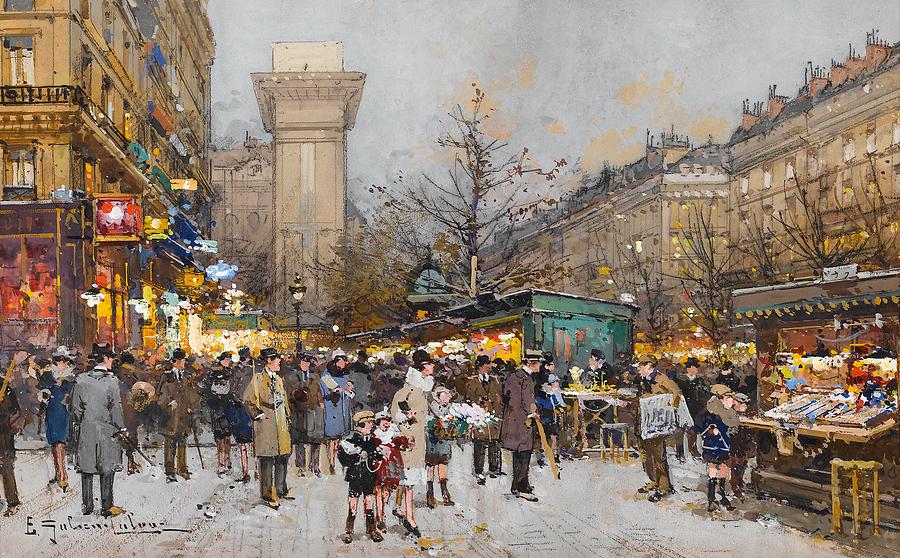 Paris, Porte Saint - Denis Painting by Mountain Dreams | Fine Art America