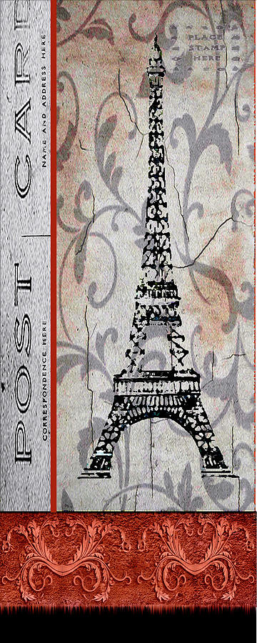 Eiffel Tower Mixed Media - Paris Postcard by Karen Williams