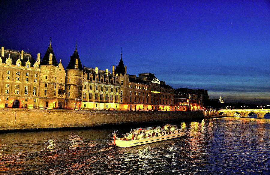 Paris River Seine At Night Photograph by Missgeok