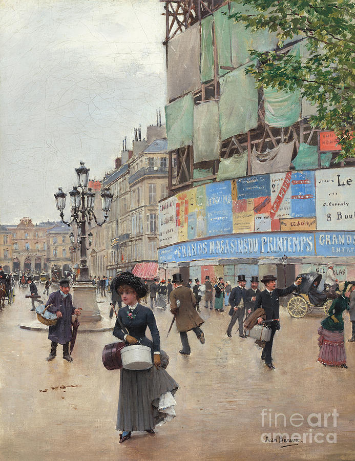 Paris, rue du Havre circa 1882 Painting by Jean Beraud