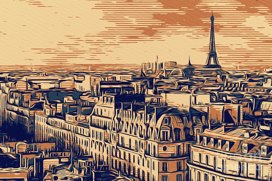 Paris Skyline, France Digital Art by Esoterica Art Agency
