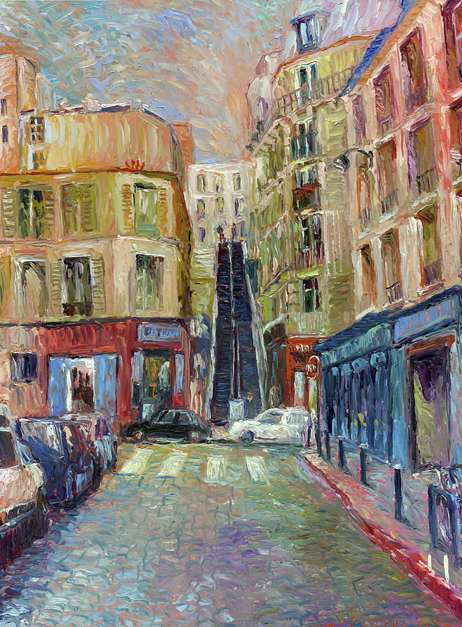 Paris Stairs Painting by Richard Wallich - Fine Art America