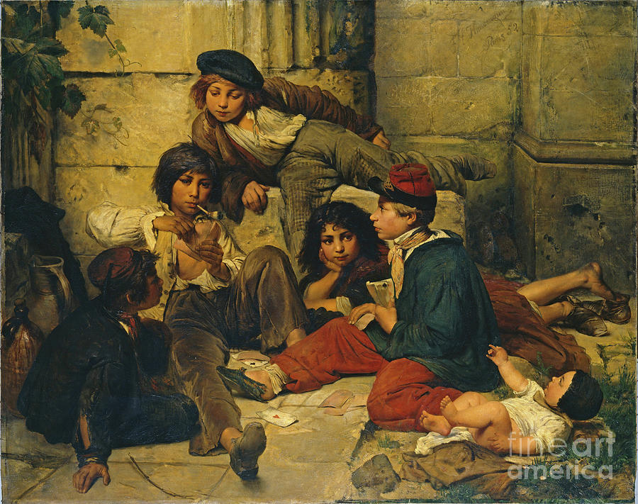 Paris Street Children Drawing by Heritage Images