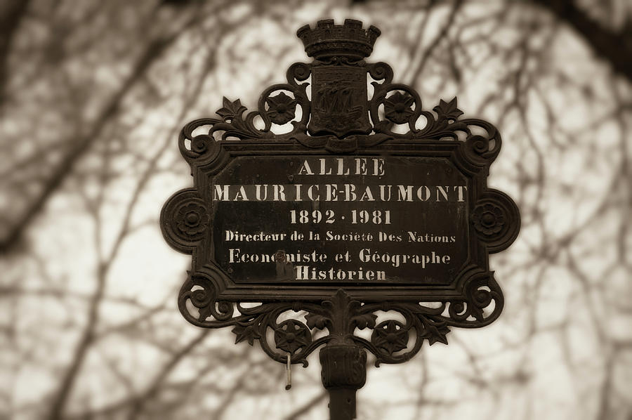 Transportation Photograph - Paris Street Name Sign by Cora Niele
