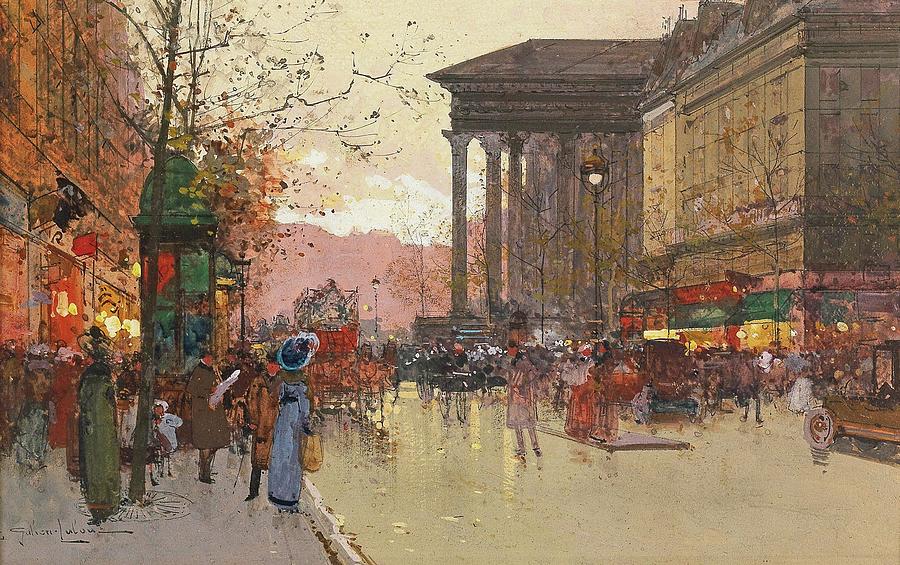 Paris, The Boulevard De La Madeleine In The Evening Painting by Eugene ...