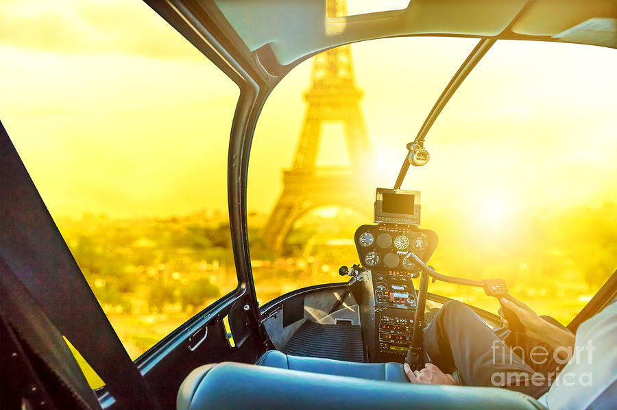 Parisian Helicopter flight Photograph by Benny Marty