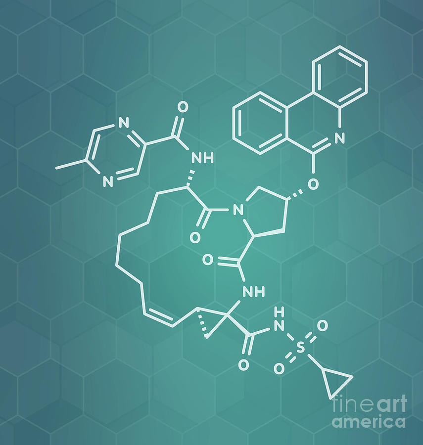 Paritaprevir Hepatitis C Virus Drug Molecule Photograph By Molekuul Science Photo Library Fine