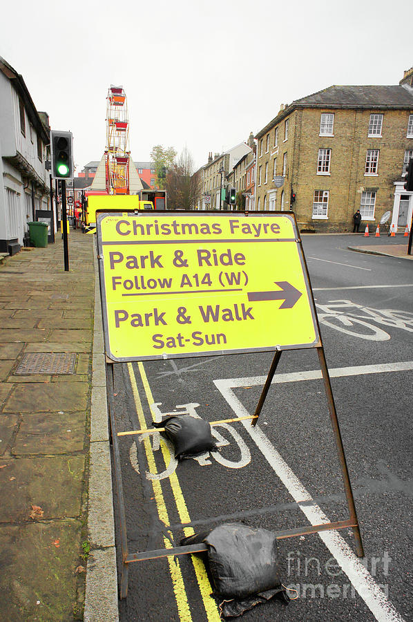 Christmas Photograph - Park and ride sign by Tom Gowanlock