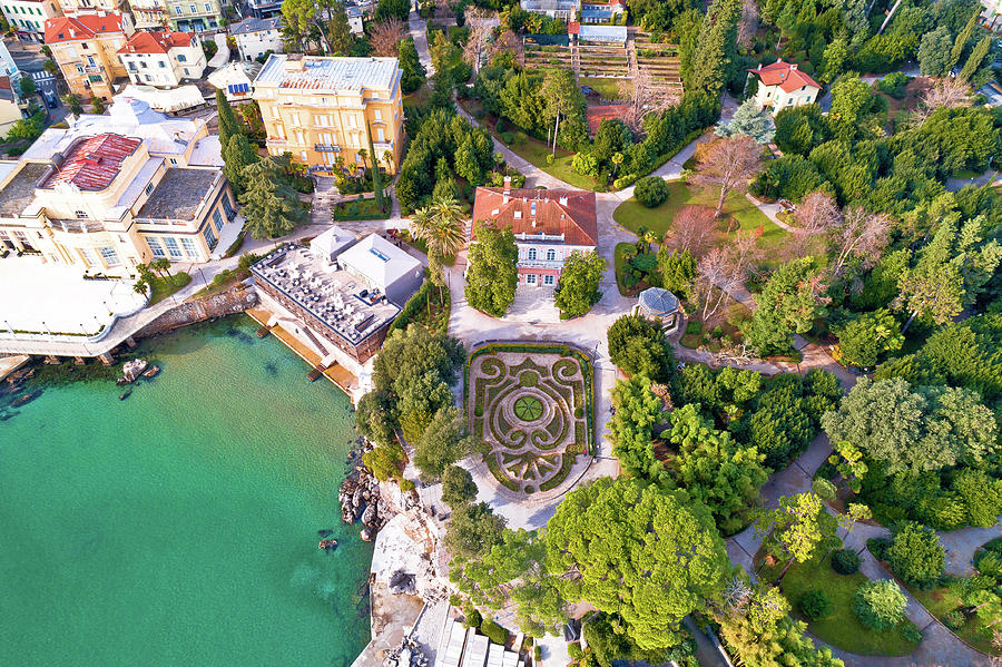 Park Angiolina in Opatija aerial view Photograph by Brch Photography