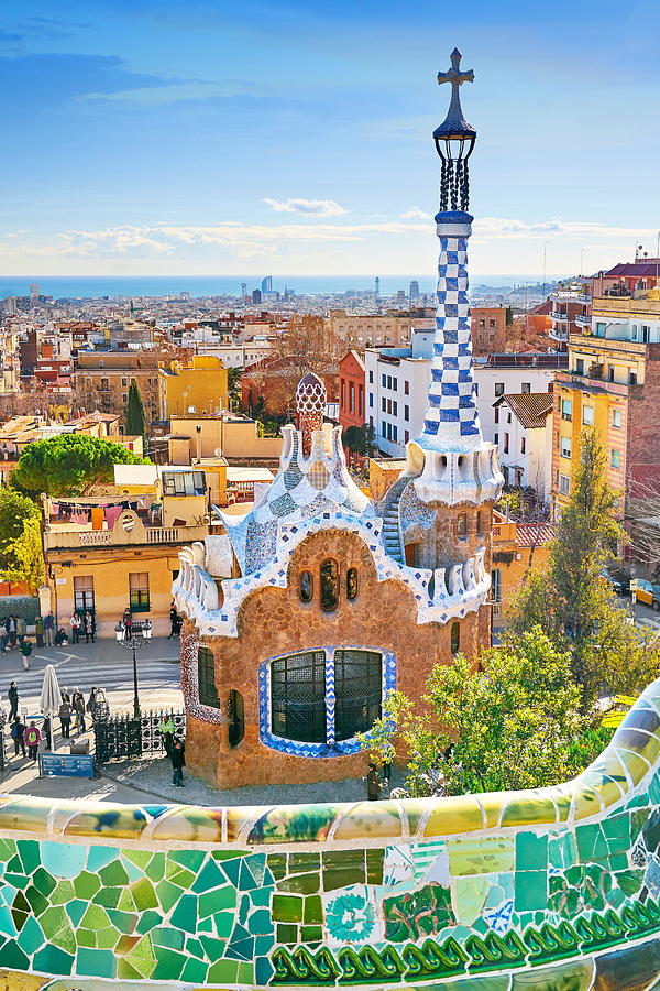 Barcelona Photograph - Park Guell By Antoni Gaudi, Barcelona by Jan Wlodarczyk