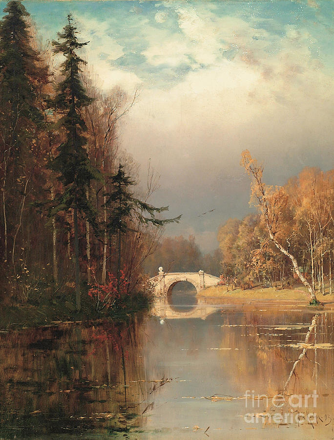 Park In Autumn, 1893. Artist Klever Drawing by Heritage Images