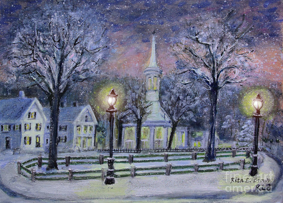 Park Place at Midnight Mixed Media by Rita Brown