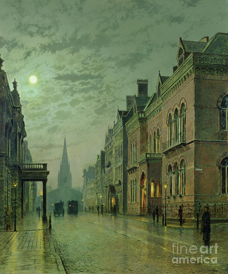 Park Row, Leeds, 1882 Painting by John Atkinson Grimshaw