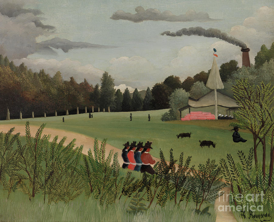 Park with Figures Painting by Henri Rousseau