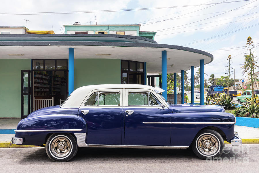 Parked Blue Vintage Car, Havana, Cuba Photograph by Westend61
