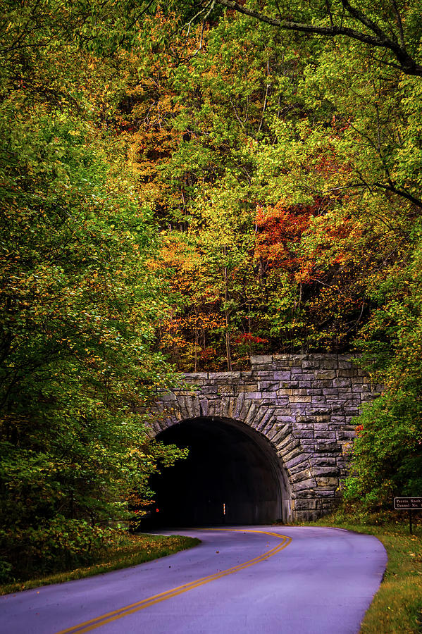 Parkway Tunnel O Blue Ridge Parkway In Autumn  Photograph by Alex Grichenko