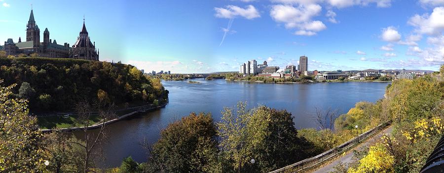 Parliament Hill And Ottawa River Pano Photograph by Danielle Donders