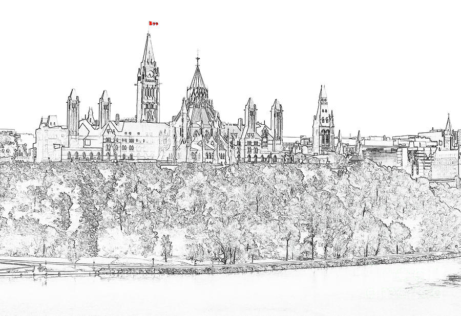 Parliament Hill in Ottawa Drawing by Ulysse Pixel Pixels