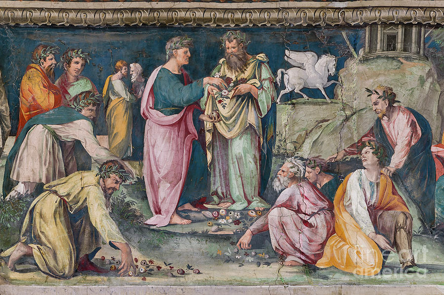Baldassarre Peruzzi Painting - Parnassus, With Pegasus And Poets, 1517-18 by Baldassarre Peruzzi