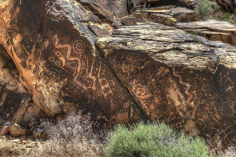 Native American Photograph - Parowan Gap Petroglyphs 4 by Donna Kennedy