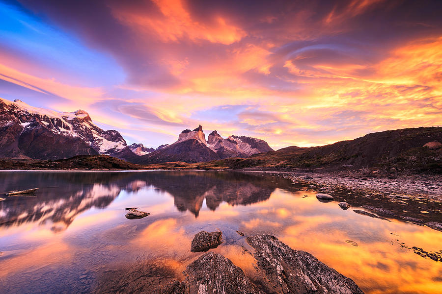 Parque Nacional Torres Del Paine, Sunrise At Lake Nordenskjold-1294 Photograph by Raimondo Restelli