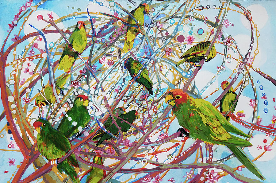 Parrot Bramble Painting by Tilly Strauss