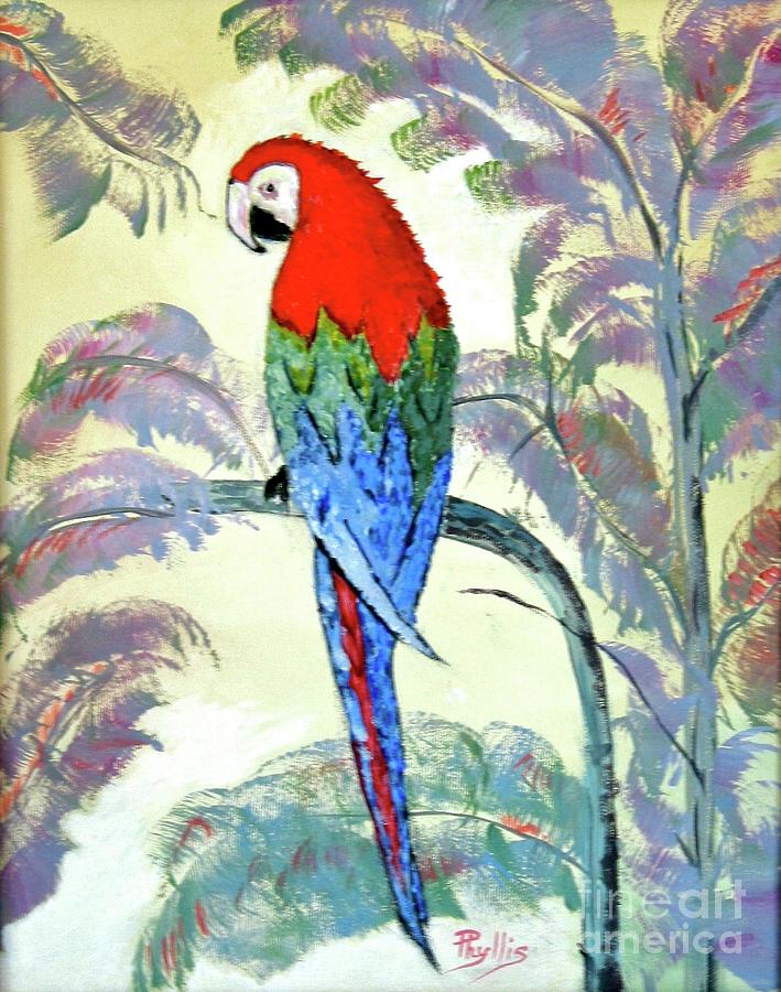 Ferns Painting - Parrot, for Friends by Phyllis Kaltenbach