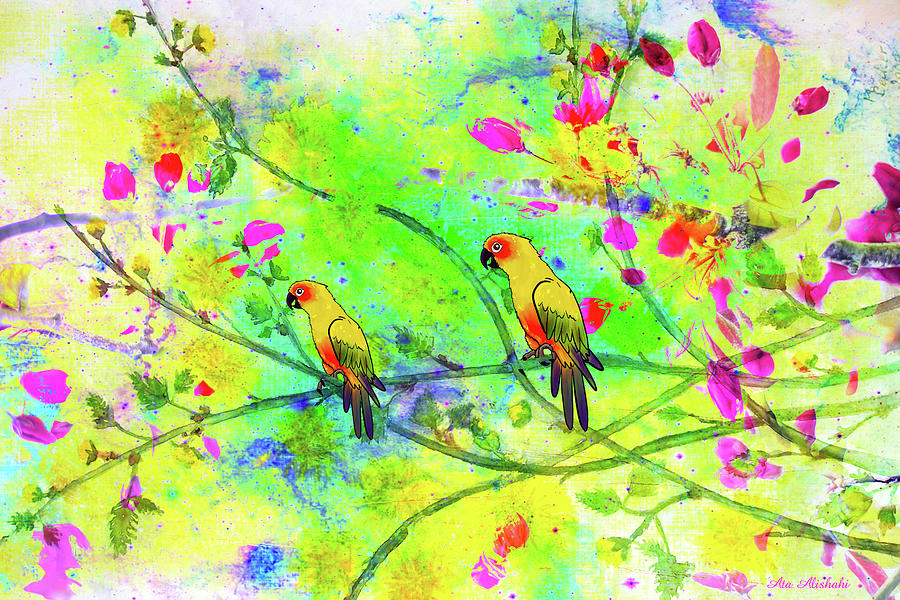 Parrot Forest Mixed Media by Ata Alishahi | Fine Art America