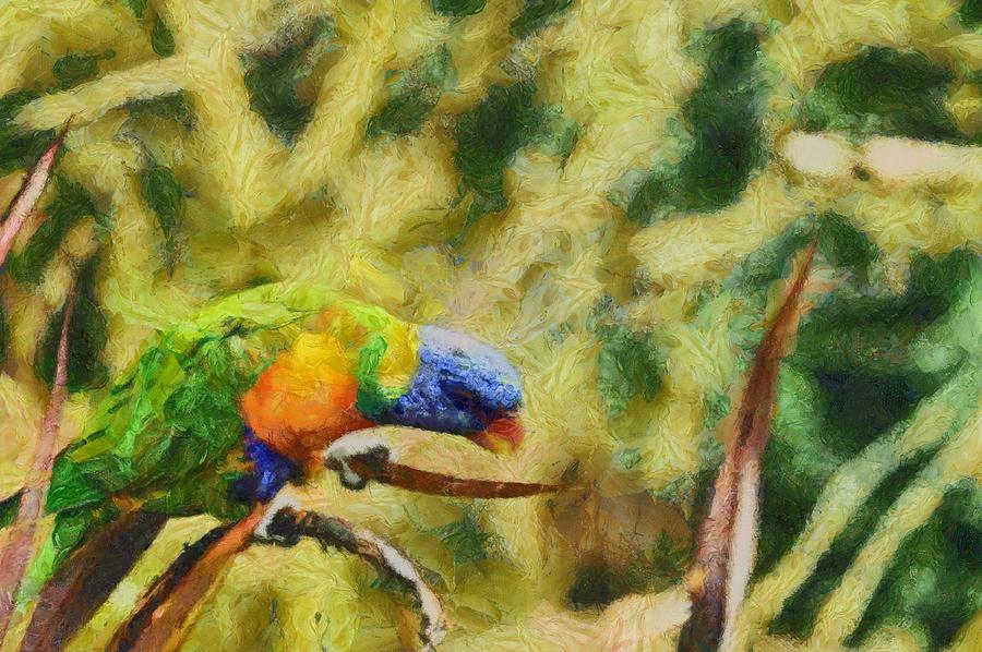 Parrot Paradise Painting by Harry Warrick