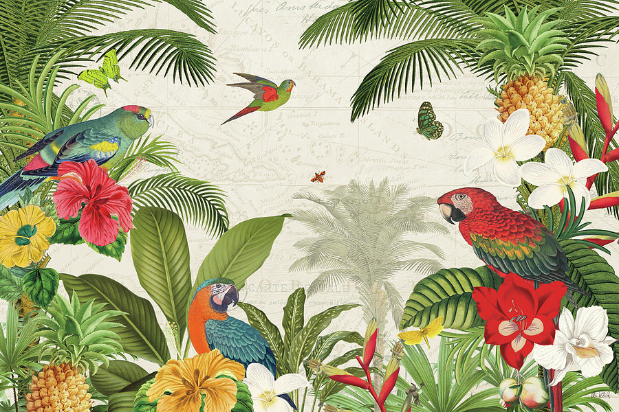 Animal Painting - Parrot Paradise I by Katie Pertiet