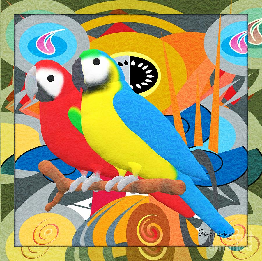 Parrot Twins Digital Art by Gena Livings