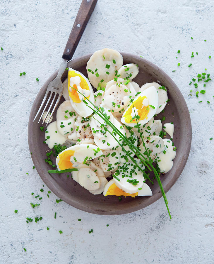 Parsnip Salad With Egg And Chives Photograph by Udo Einenkel