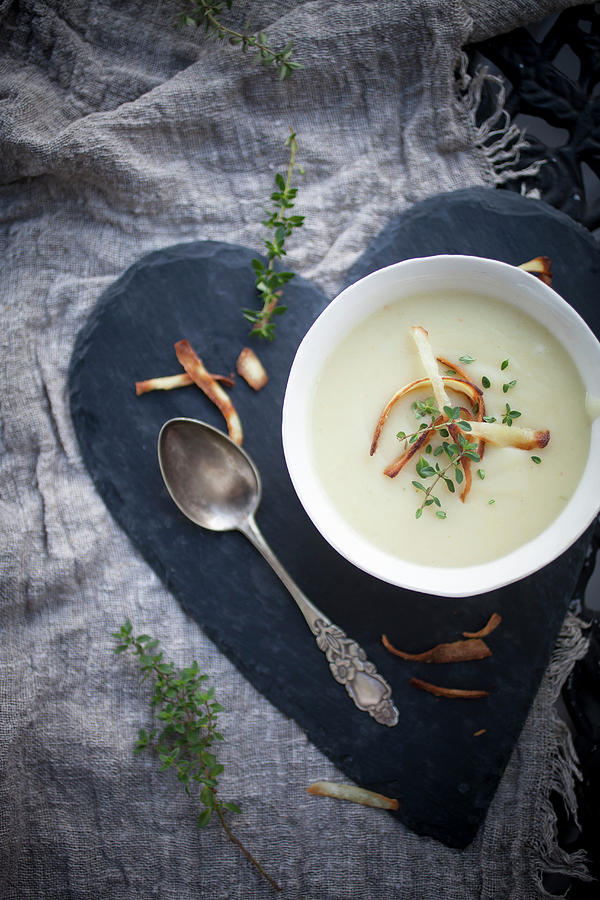Parsnip Soup With Roasted Parsnip On Top Photograph by Kati Finell