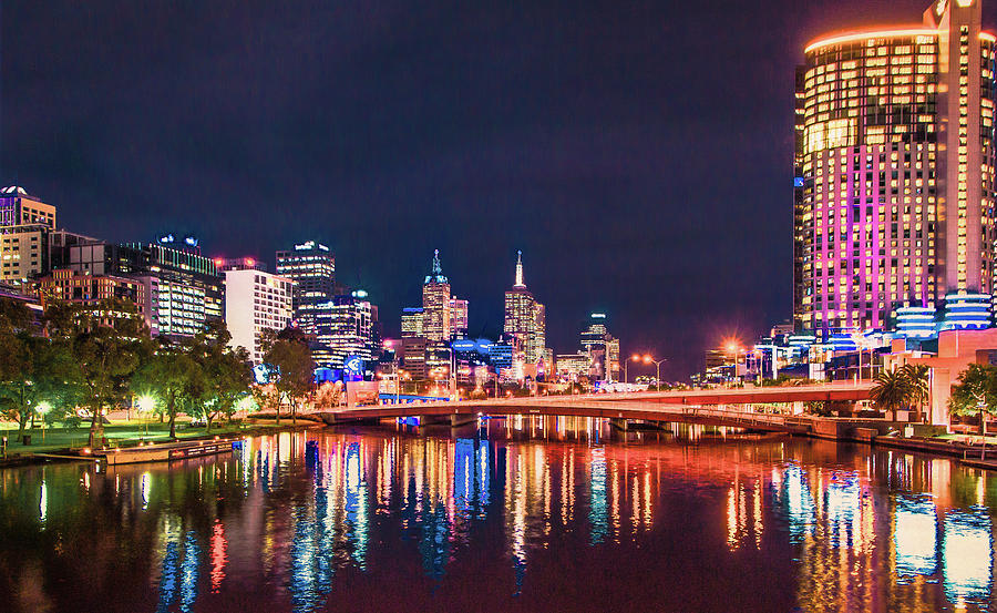 Part Of Melbourne By Night Photograph By Shivonne Ross