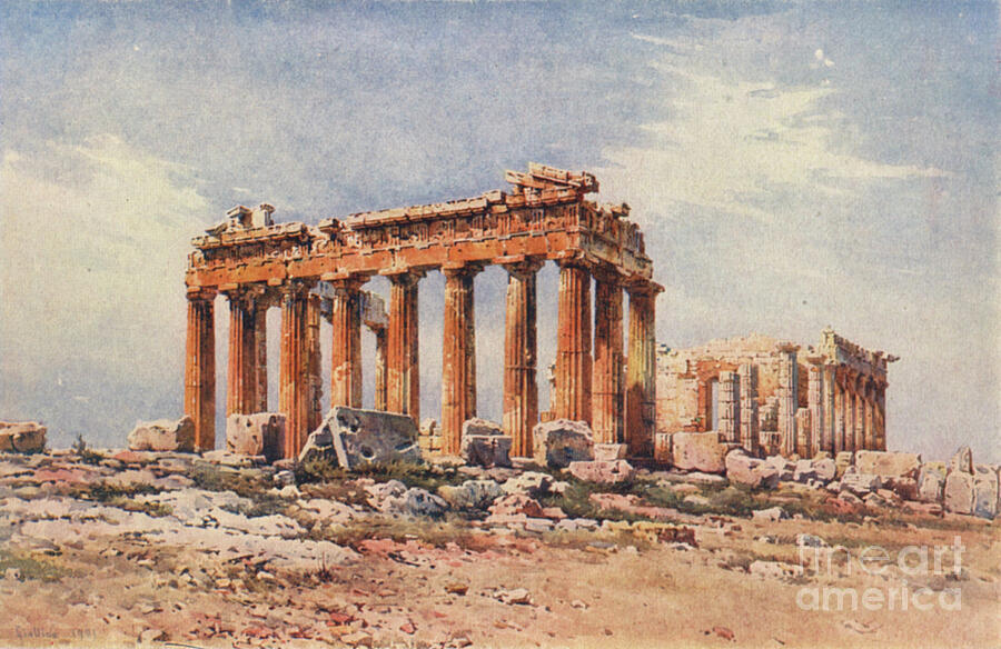 Parthenon, Athens Painting by Angelos Giallinos - Fine Art America