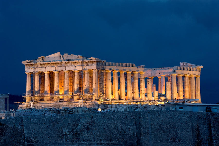 Parthenon In The Evening Painting