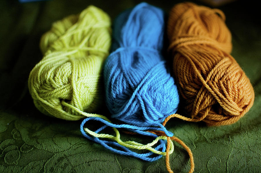 Partial Skeins Of Wool Yarn Photograph by Lisa Gutierrez