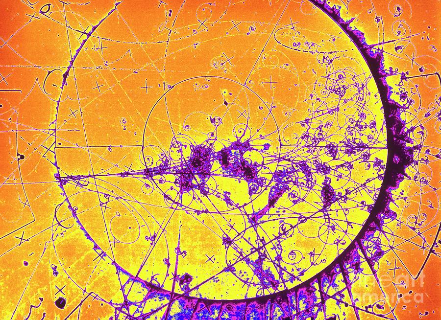 Particle Tracks In A Bubble Chamber Photograph by Cern/science Photo Library