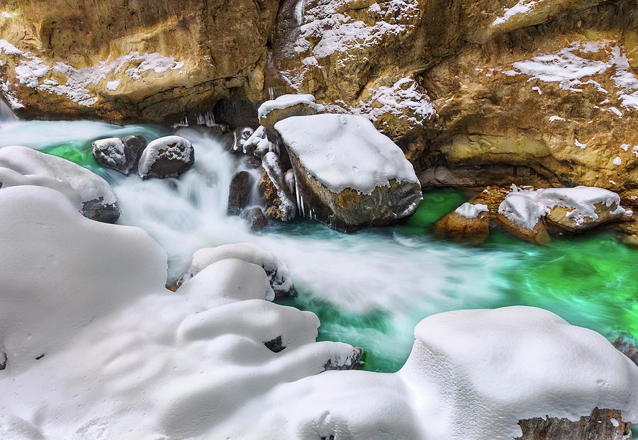 Partnach Gorge In Winter, Germany Digital Art by Jonas Huhn