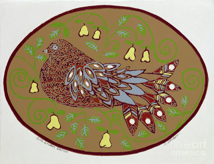 Partridge In A Pear Tree Painting by Gillian Lawson