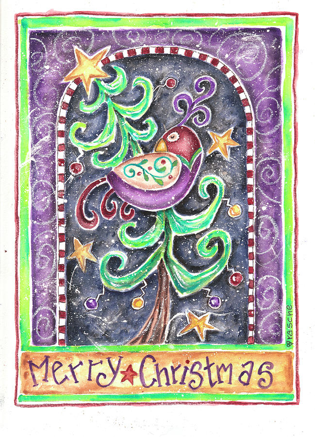 Merry Christmas Painting - Partridge In Christmas Tree by Shelly Rasche