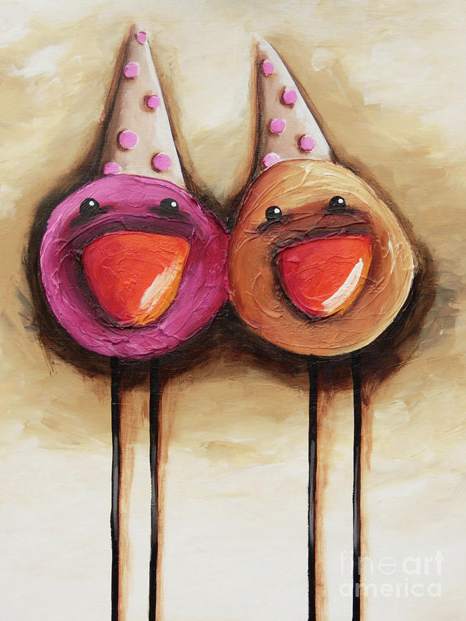 Party Birds Painting by Lucia Stewart