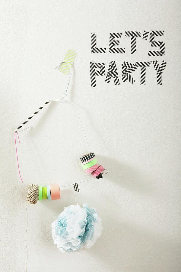 Party Decoration On Wall Made Of Washi Tape Photograph by Heidi Frhlich