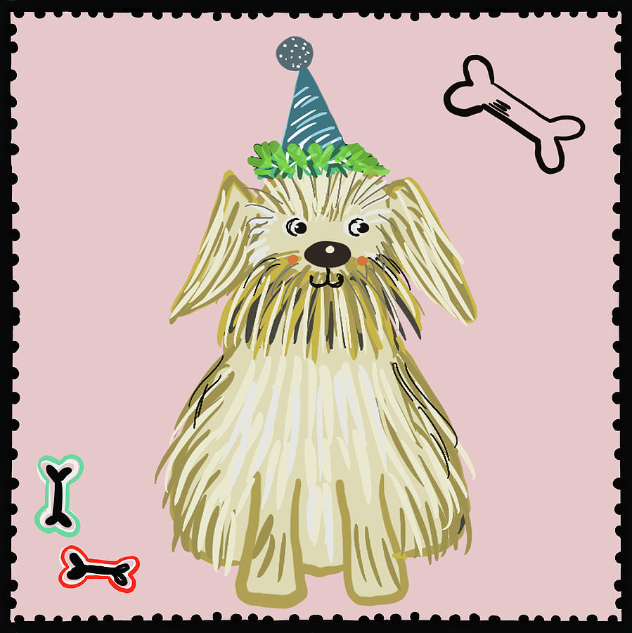 Dog Digital Art - Party Dog I by Ani Del Sol
