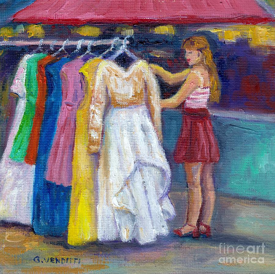 Party Dresses For Sale Montreal Summer Street Scene Painting Sidewalk Sale  G Venditti Painting by Grace Venditti