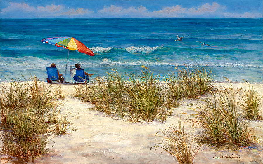 Beach Painting - Party for two by Laurie Snow Hein